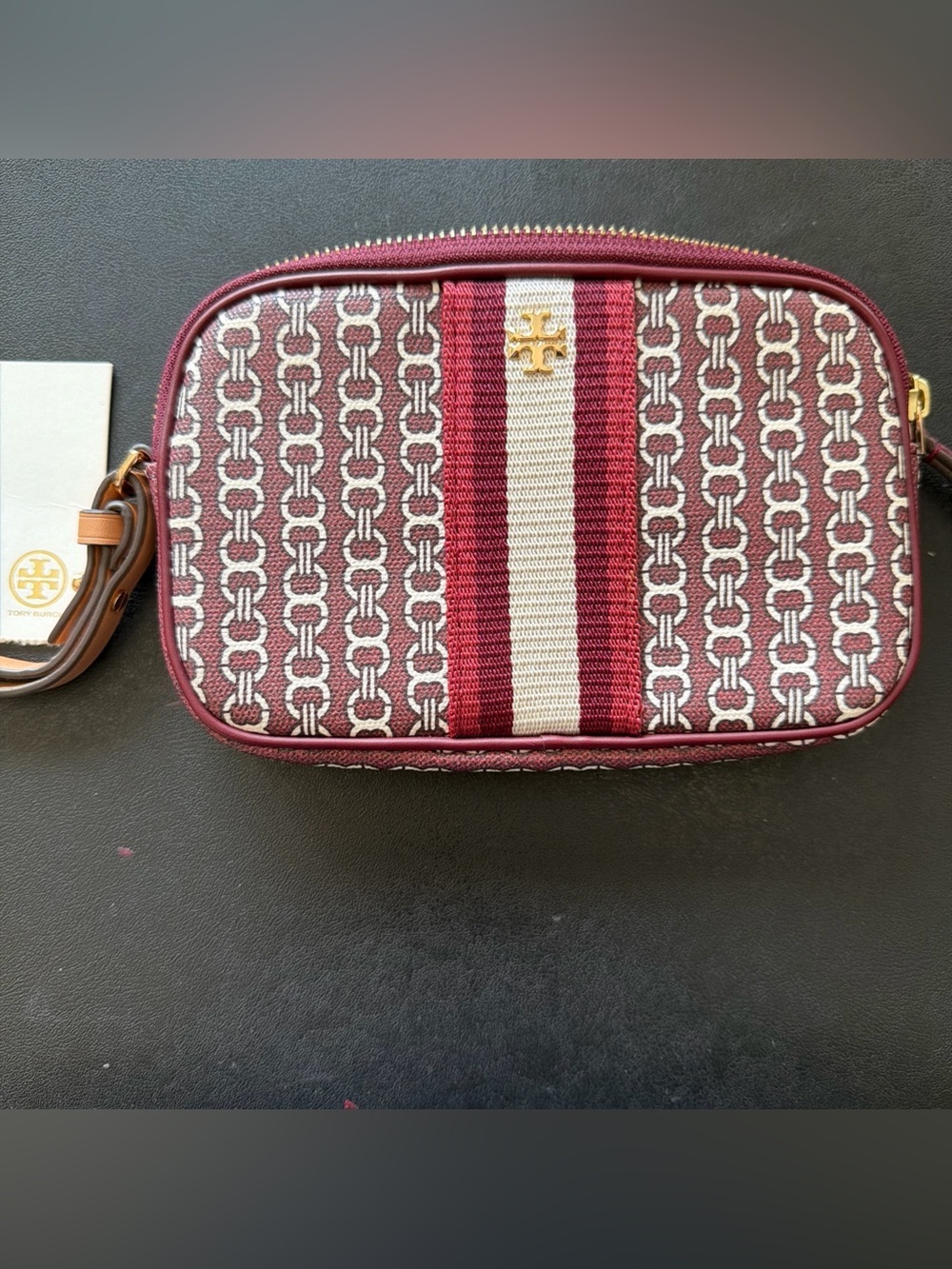 New Tory Burch wristlet burgundy